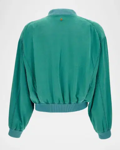 Versace Men 's Silk Bomber Jacket | Thumbnail 2 Versace Men 's Silk Bomber Jacket | Thumbnail 2