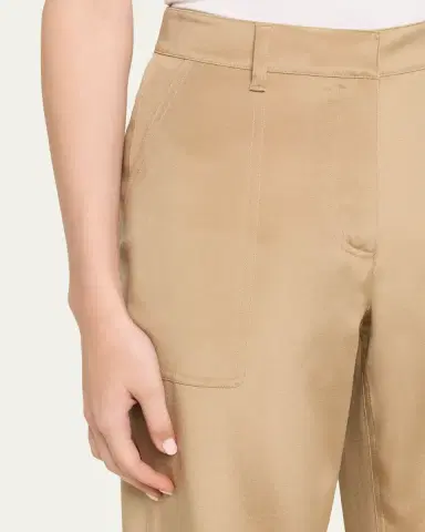 Lafayette 148 New York Cuffed Straight-Leg Silk Georgette Pants | Thumbnail 9 Lafayette 148 New York Cuffed Straight-Leg Silk Georgette Pants | Thumbnail 9