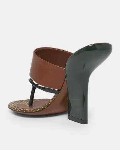 Dries Van Noten 90mm Mixed Leather Curved-Heel Thong Sandals | Thumbnail 4 Dries Van Noten 90mm Mixed Leather Curved-Heel Thong Sandals | Thumbnail 4