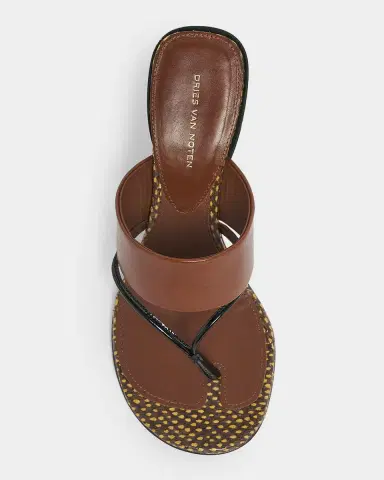 Dries Van Noten 90mm Mixed Leather Curved-Heel Thong Sandals | Thumbnail 6 Dries Van Noten 90mm Mixed Leather Curved-Heel Thong Sandals | Thumbnail 6