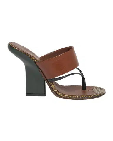 Dries Van Noten 90mm Mixed Leather Curved-Heel Thong Sandals | Thumbnail 1 Dries Van Noten 90mm Mixed Leather Curved-Heel Thong Sandals | Thumbnail 1