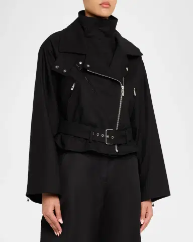 Alaïa Layered Cotton Biker Jacket | Thumbnail 4 Alaïa Layered Cotton Biker Jacket | Thumbnail 4