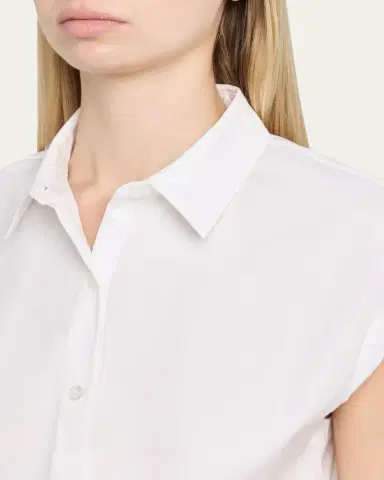 Theory Cropped Elasticated-Waist Button-Front Shirt | Thumbnail 5 Theory Cropped Elasticated-Waist Button-Front Shirt | Thumbnail 5
