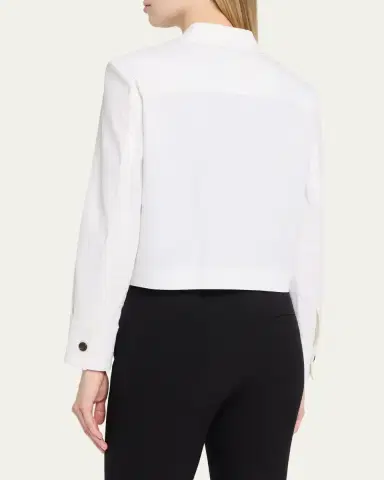 Theory Cropped Linen-Blend Shirt Jacket | Thumbnail 3 Theory Cropped Linen-Blend Shirt Jacket | Thumbnail 3