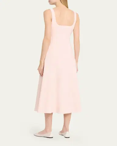 Theory Sleeveless Square-Neck Seamed Midi Dress | Thumbnail 3 Theory Sleeveless Square-Neck Seamed Midi Dress | Thumbnail 3