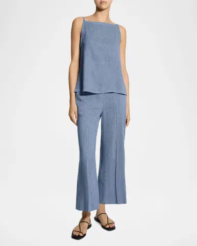 Theory Linen-Blend Denim Apron Top | Thumbnail 2 Theory Linen-Blend Denim Apron Top | Thumbnail 2