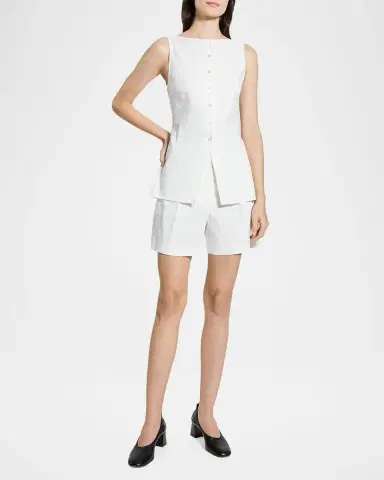 Theory Boat-Neck Sleeveless Cutaway Top | Thumbnail 2 Theory Boat-Neck Sleeveless Cutaway Top | Thumbnail 2