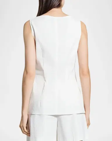 Theory Boat-Neck Sleeveless Cutaway Top | Thumbnail 3 Theory Boat-Neck Sleeveless Cutaway Top | Thumbnail 3