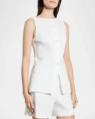 Theory Boat-Neck Sleeveless Cutaway Top | Thumbnail 4 Theory Boat-Neck Sleeveless Cutaway Top | Thumbnail 4