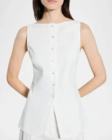 Theory Boat-Neck Sleeveless Cutaway Top | Thumbnail 5 Theory Boat-Neck Sleeveless Cutaway Top | Thumbnail 5