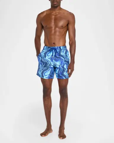 Vilebrequin Men's Marbled Nylon Swim Trunks | Thumbnail 2 Vilebrequin Men's Marbled Nylon Swim Trunks | Thumbnail 2