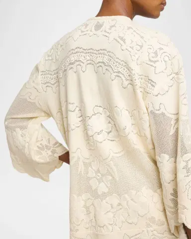 Isabel Marant Solara Floral Jacquard Lace-Up Mini Caftan Dress | Thumbnail 5 Isabel Marant Solara Floral Jacquard Lace-Up Mini Caftan Dress | Thumbnail 5