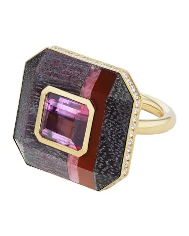 Emily P. Wheeler Balance Ring with Diamonds, Tourmaline, and Wood | Thumbnail 1 Emily P. Wheeler Balance Ring with Diamonds, Tourmaline, and Wood | Thumbnail 1