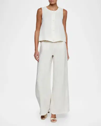 L'AGENCE Foster Sleeveless Linen Top | Thumbnail 2 L'AGENCE Foster Sleeveless Linen Top | Thumbnail 2