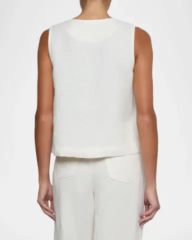 L'AGENCE Foster Sleeveless Linen Top | Thumbnail 3 L'AGENCE Foster Sleeveless Linen Top | Thumbnail 3