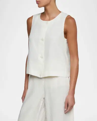 L'AGENCE Foster Sleeveless Linen Top | Thumbnail 5 L'AGENCE Foster Sleeveless Linen Top | Thumbnail 5