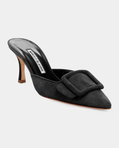 Manolo Blahnik 70mm Maysale Suede Mules | Thumbnail 3 Manolo Blahnik 70mm Maysale Suede Mules | Thumbnail 3