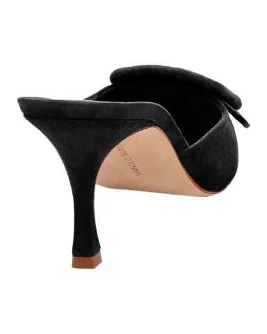 Manolo Blahnik 70mm Maysale Suede Mules | Thumbnail 1 Manolo Blahnik 70mm Maysale Suede Mules | Thumbnail 1