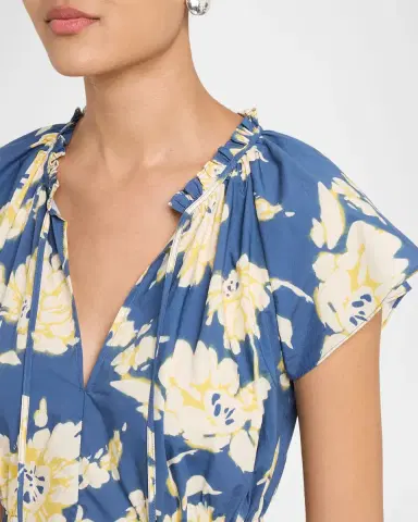 Tanya Taylor Ivana Smocked Floral Poplin Top | Thumbnail 5 Tanya Taylor Ivana Smocked Floral Poplin Top | Thumbnail 5