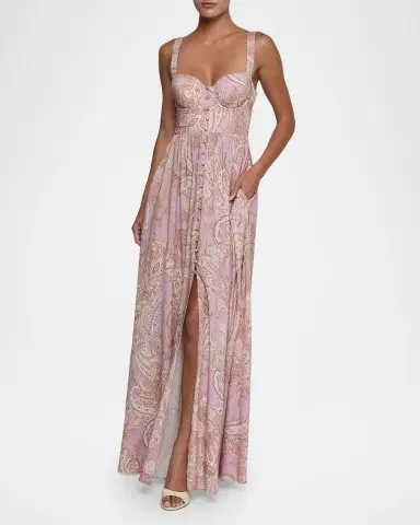L'Agence Rosette Paisley-Print Sweetheart Maxi Dress | Thumbnail 2 L'Agence Rosette Paisley-Print Sweetheart Maxi Dress | Thumbnail 2