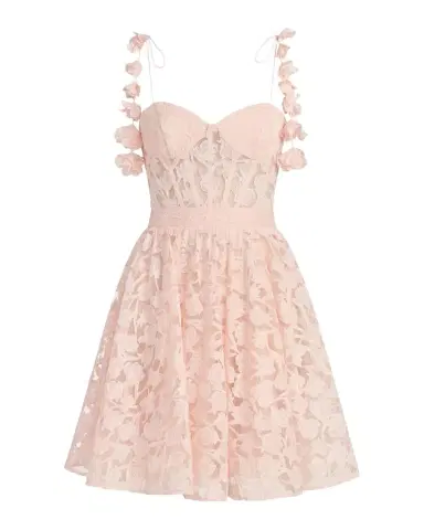 Mac Duggal Floral Lace Bustier Fit-&-Flare Mini Dress | Thumbnail 1 Mac Duggal Floral Lace Bustier Fit-&-Flare Mini Dress | Thumbnail 1