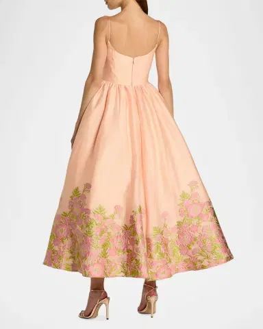 Mac Duggal Sleeveless Floral Organza Midi Dress | Thumbnail 3 Mac Duggal Sleeveless Floral Organza Midi Dress | Thumbnail 3