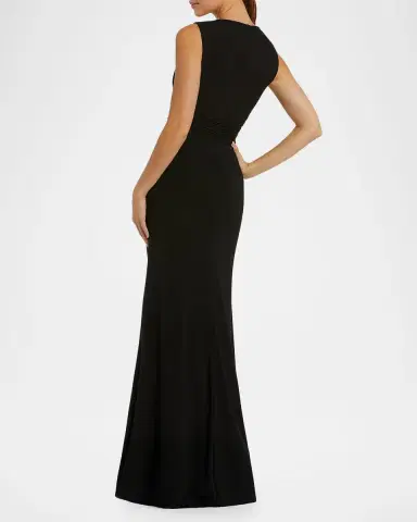 Mac Duggal Crystal-Embellished Jersey Column Gown | Thumbnail 3 Mac Duggal Crystal-Embellished Jersey Column Gown | Thumbnail 3