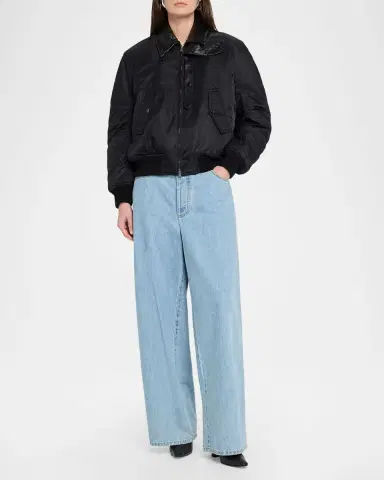 Bottega Veneta Intrecciato Collar Blouson Bomber Jacket | Thumbnail 2 Bottega Veneta Intrecciato Collar Blouson Bomber Jacket | Thumbnail 2