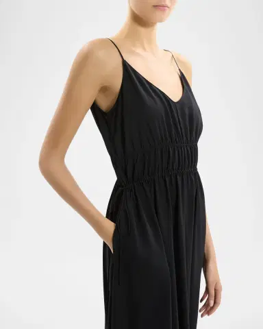 Theory Gathered Drawstring-Waist Midi Dress | Thumbnail 5 Theory Gathered Drawstring-Waist Midi Dress | Thumbnail 5