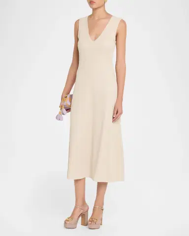 Ramy Brook Greta V-Neck Midi Dress | Thumbnail 4 Ramy Brook Greta V-Neck Midi Dress | Thumbnail 4