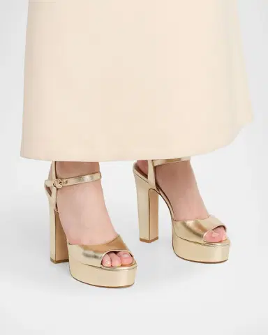 Stuart Weitzman 130mm Reade Metallic Leather Platform Sandals | Thumbnail 2 Stuart Weitzman 130mm Reade Metallic Leather Platform Sandals | Thumbnail 2