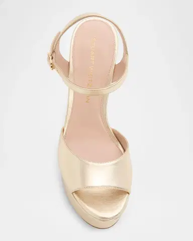 Stuart Weitzman 130mm Reade Metallic Leather Platform Sandals | Thumbnail 6 Stuart Weitzman 130mm Reade Metallic Leather Platform Sandals | Thumbnail 6