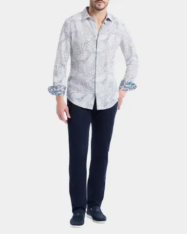 Robert Graham Men's Winesap Foliage Linework Sport Shirt | Thumbnail 2 Robert Graham Men's Winesap Foliage Linework Sport Shirt | Thumbnail 2