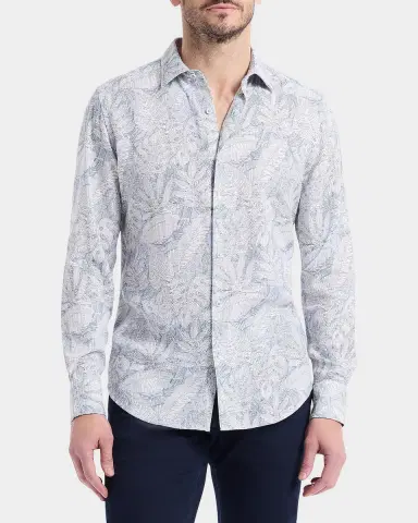 Robert Graham Men's Winesap Foliage Linework Sport Shirt | Thumbnail 4 Robert Graham Men's Winesap Foliage Linework Sport Shirt | Thumbnail 4