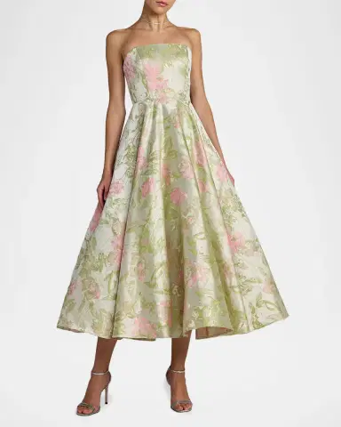 Mac Duggal Floral Brocade Strapless A-Line Cocktail Dress | Thumbnail 2 Mac Duggal Floral Brocade Strapless A-Line Cocktail Dress | Thumbnail 2