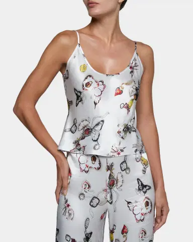 L'Agence Charmy Butterfly-Print Satin Cami | Thumbnail 5 L'Agence Charmy Butterfly-Print Satin Cami | Thumbnail 5