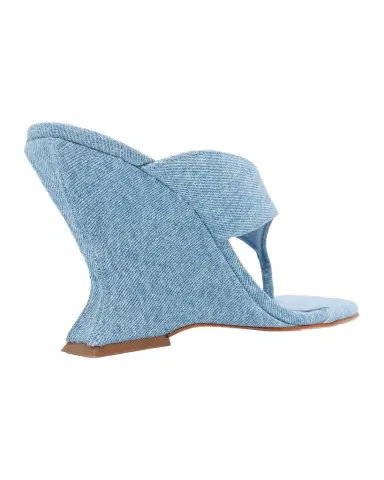 Schutz Maya 90MM Denim Sandals | Thumbnail 1 Schutz Maya 90MM Denim Sandals | Thumbnail 1