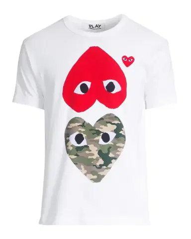 Comme des Garçons Two Heart Camo Cotton Tee | Thumbnail 1 Comme des Garçons Two Heart Camo Cotton Tee | Thumbnail 1