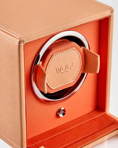 WOLF Cub Single Watch Winder with Cover, Seltzer Peach/Orange | Thumbnail 5 WOLF Cub Single Watch Winder with Cover, Seltzer Peach/Orange | Thumbnail 5