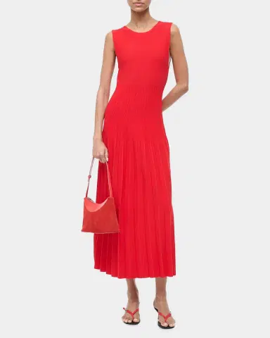 STAUD Elyse Pleated Midi-Dress | Thumbnail 2 STAUD Elyse Pleated Midi-Dress | Thumbnail 2