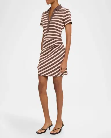 Veronica Beard Lanier Striped Cotton Mini Polo Dress | Thumbnail 4 Veronica Beard Lanier Striped Cotton Mini Polo Dress | Thumbnail 4