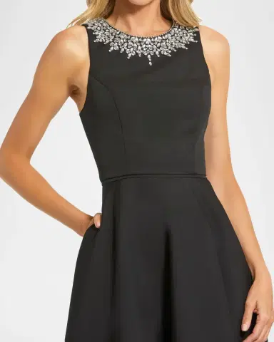 Mac Duggal Petite Jewel-Neck Sleeveless High-Low Gown | Thumbnail 4 Mac Duggal Petite Jewel-Neck Sleeveless High-Low Gown | Thumbnail 4