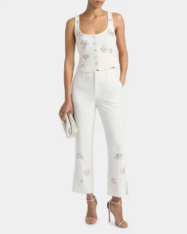 Cinq à Sept Kerry Blooming Linework Crop Pants | Thumbnail 2 Cinq à Sept Kerry Blooming Linework Crop Pants | Thumbnail 2