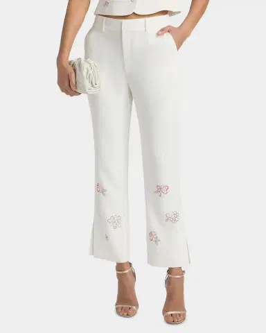 Cinq à Sept Kerry Blooming Linework Crop Pants | Thumbnail 4 Cinq à Sept Kerry Blooming Linework Crop Pants | Thumbnail 4