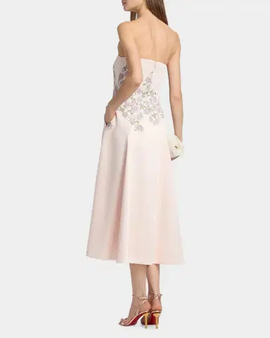 Kay Unger New York Tabitha Floral Tea-Length Strapless Cocktail Dress | Thumbnail 2 Kay Unger New York Tabitha Floral Tea-Length Strapless Cocktail Dress | Thumbnail 2