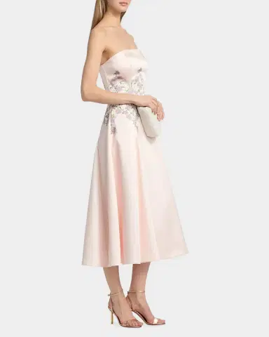 Kay Unger New York Tabitha Floral Tea-Length Strapless Cocktail Dress | Thumbnail 6 Kay Unger New York Tabitha Floral Tea-Length Strapless Cocktail Dress | Thumbnail 6