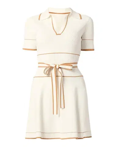 Shoshanna Maggie Tie-Waist Rib Knit Mini Dress | Thumbnail 1 Shoshanna Maggie Tie-Waist Rib Knit Mini Dress | Thumbnail 1