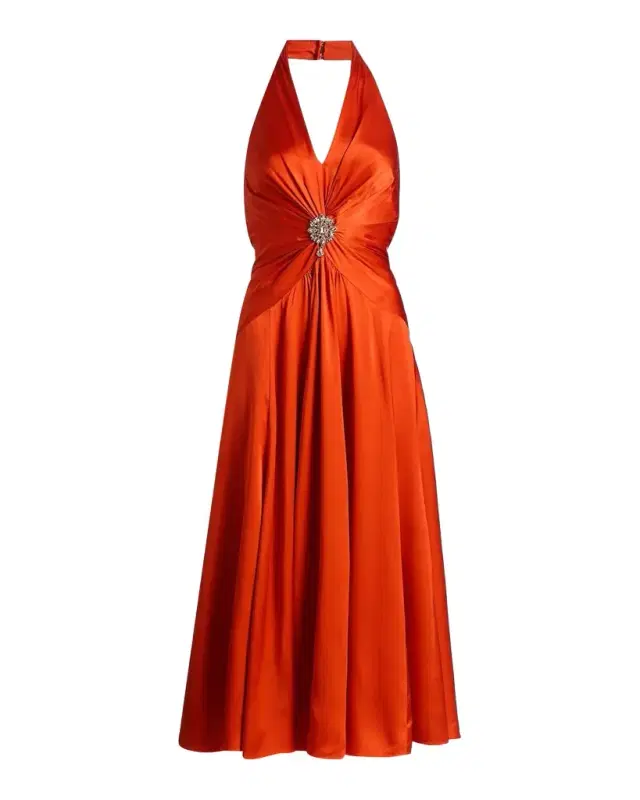 Ello Silk Halter Midi-Dress Ello Silk Halter Midi-Dress