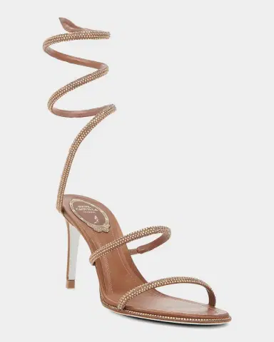 René Caovilla 80MM Crystal-Embellished Satin Sandals | Thumbnail 5 René Caovilla 80MM Crystal-Embellished Satin Sandals | Thumbnail 5