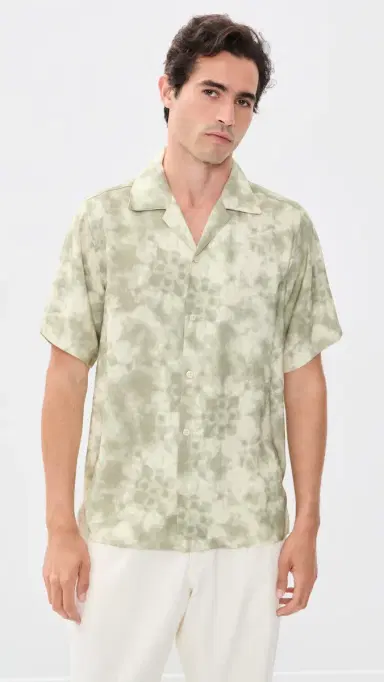 NN07 Julio Printed Camp Shirt Green Print | Thumbnail 2 NN07 Julio Printed Camp Shirt Green Print | Thumbnail 2